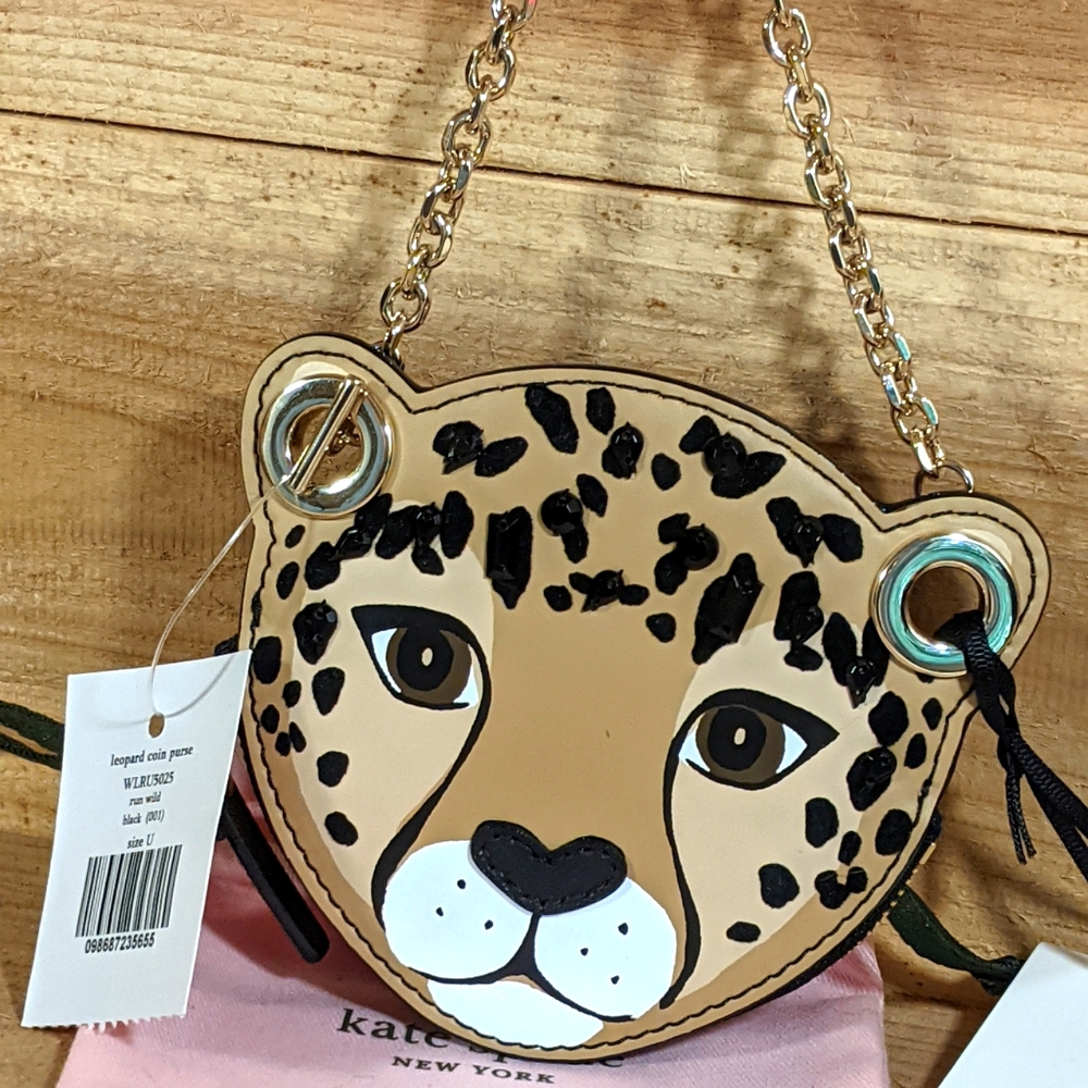 NWT Run Wild Leopard Coin Purse with dust bag